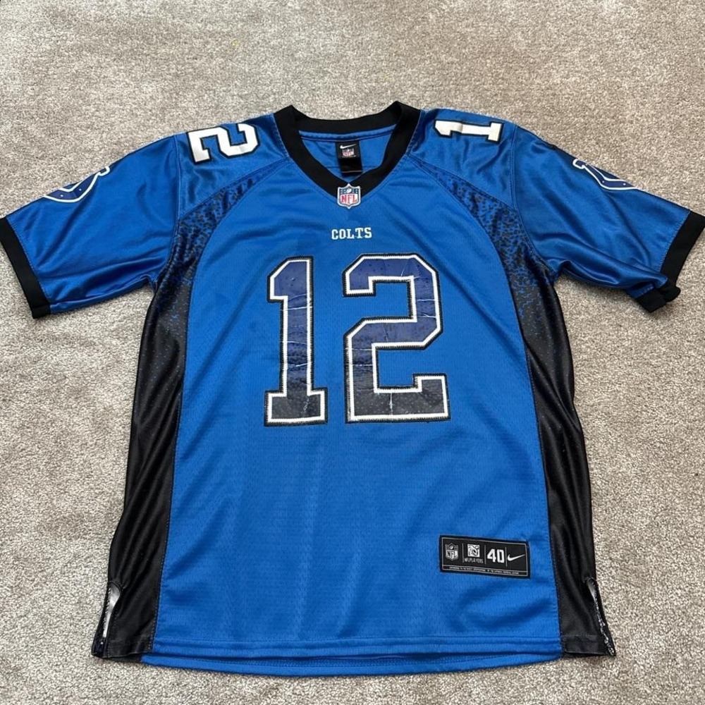 Nike Colts Andrew Luck No. 12 Jersey Men's Size 40 Blue NFL Football Game Shirt
